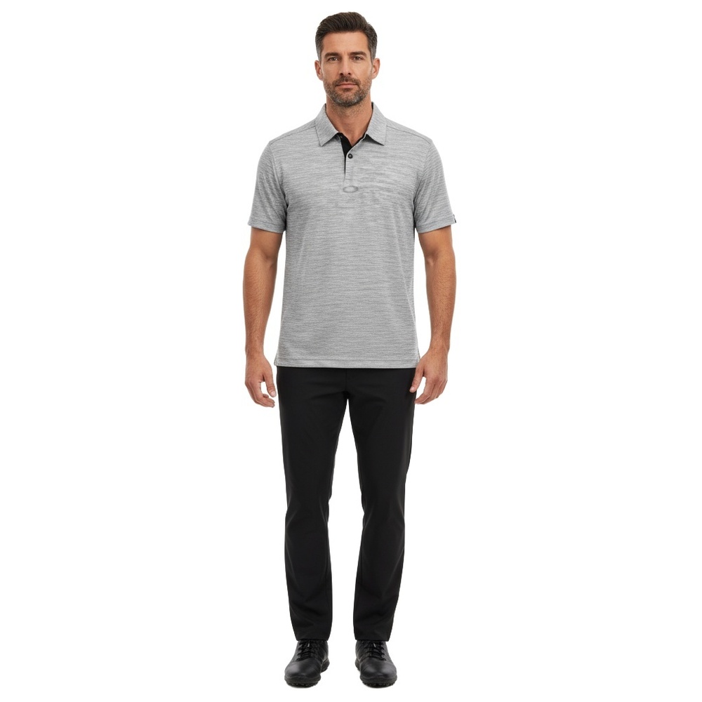 Oakley Mens Golf Shirt XL Black Gray Tailored Fit Performance Athletic Sporty‎